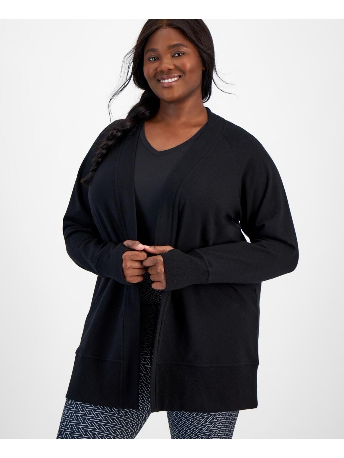 $139 Id Ideology Women's Plus Size Comfort Cardigan, Deep Black, 3x
